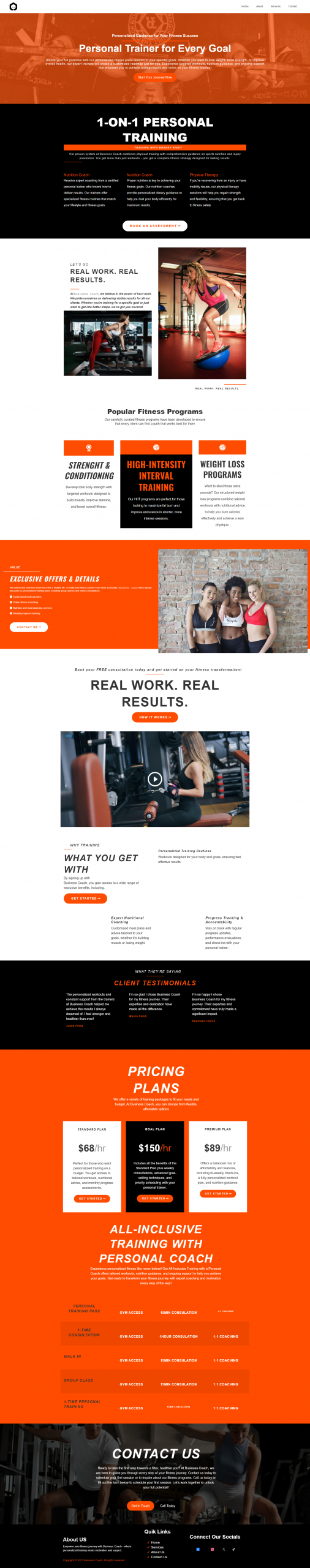 Fitness Coach Website