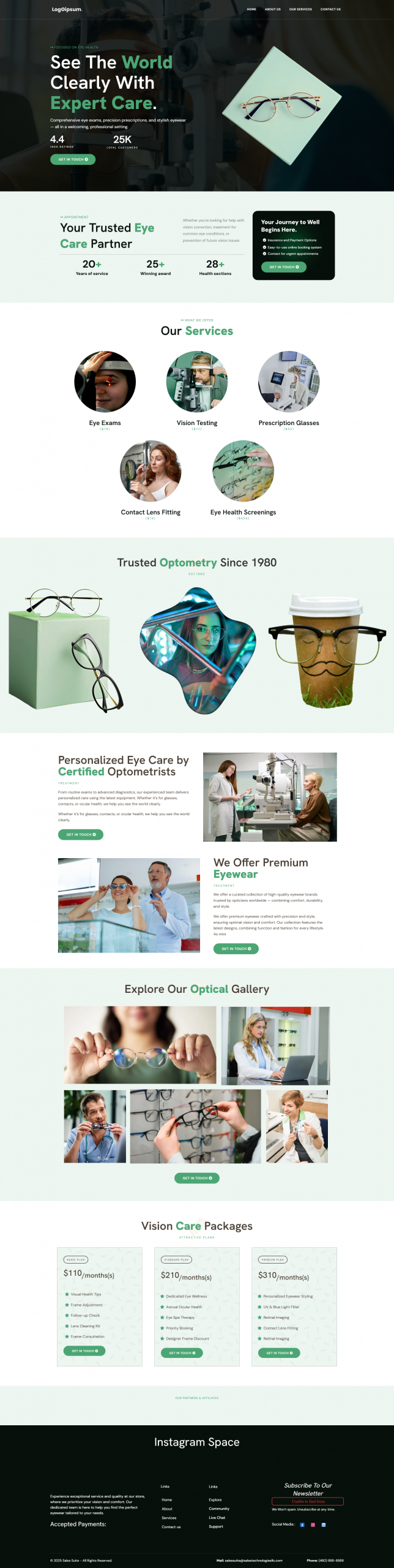 Optometrist and Eye Care Website