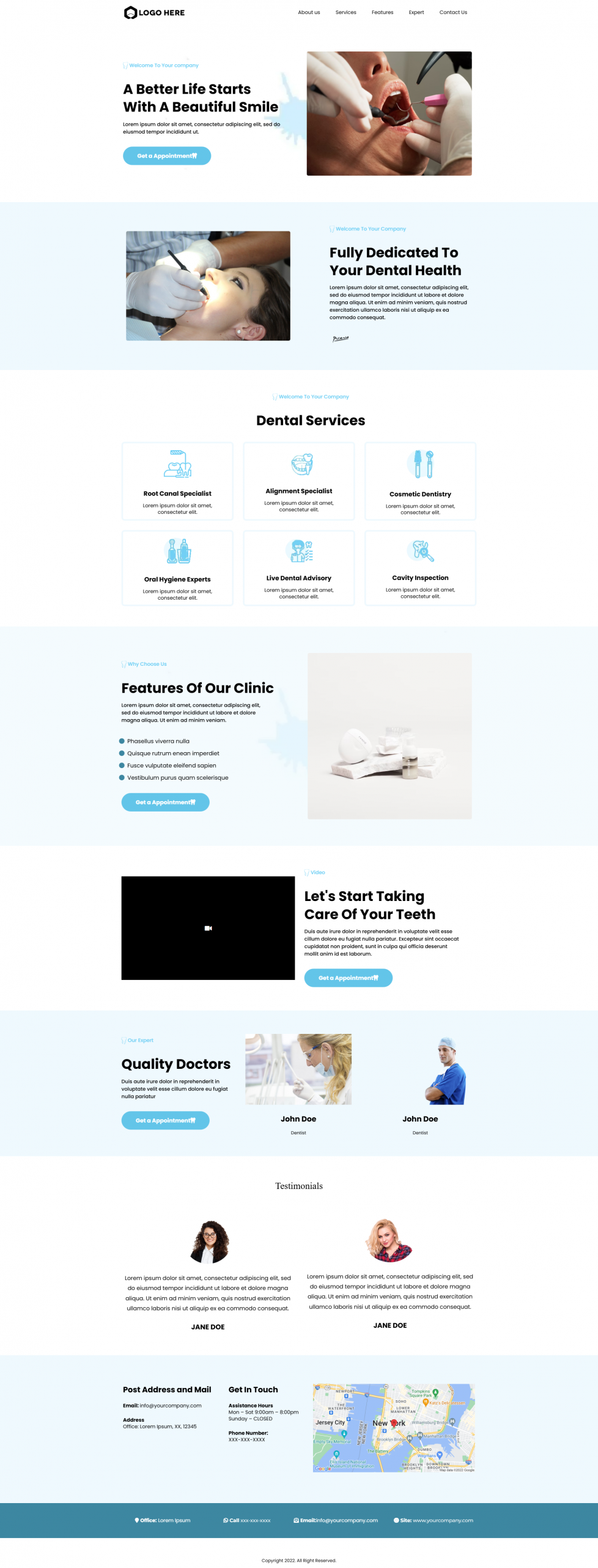 Medical and Dental Health Services Website