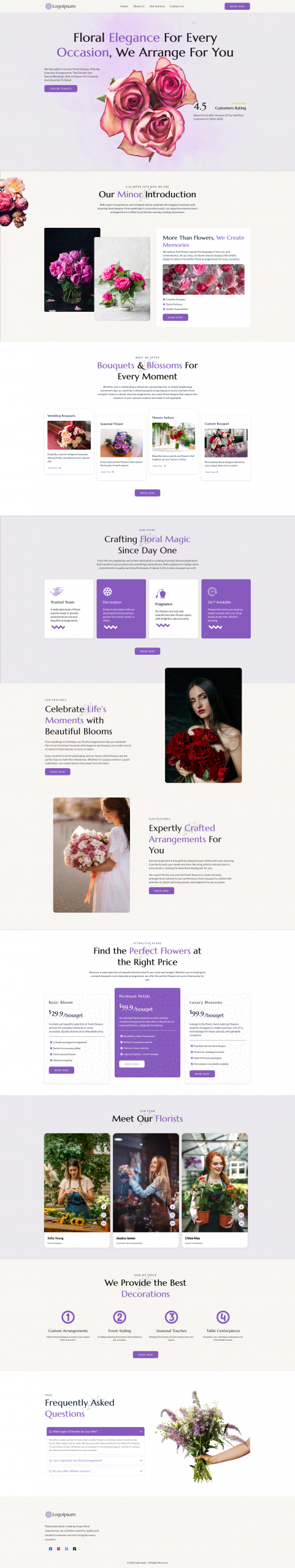 Florist and Flower Shop Website